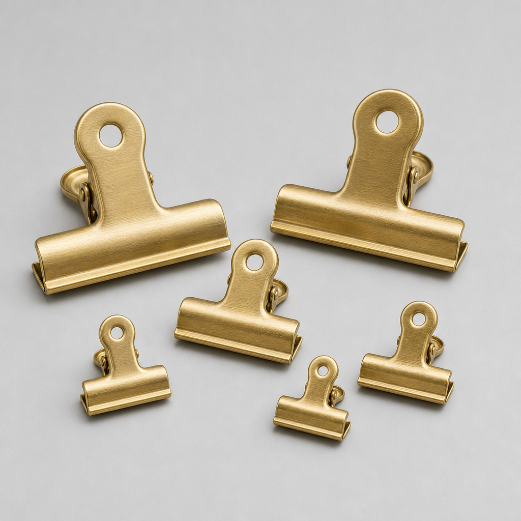 Brass Bulldog Clip Set