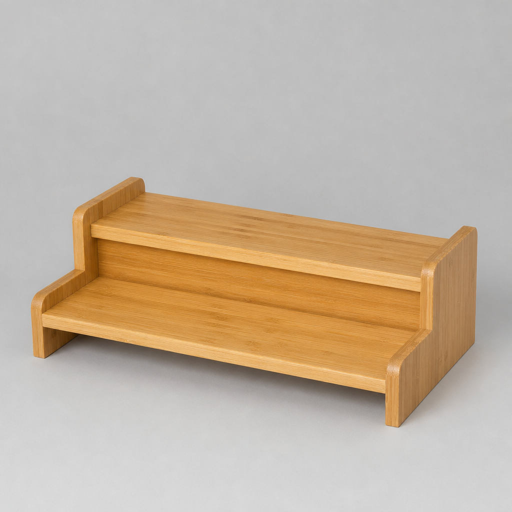 Two Tier Wooden Spice Rack