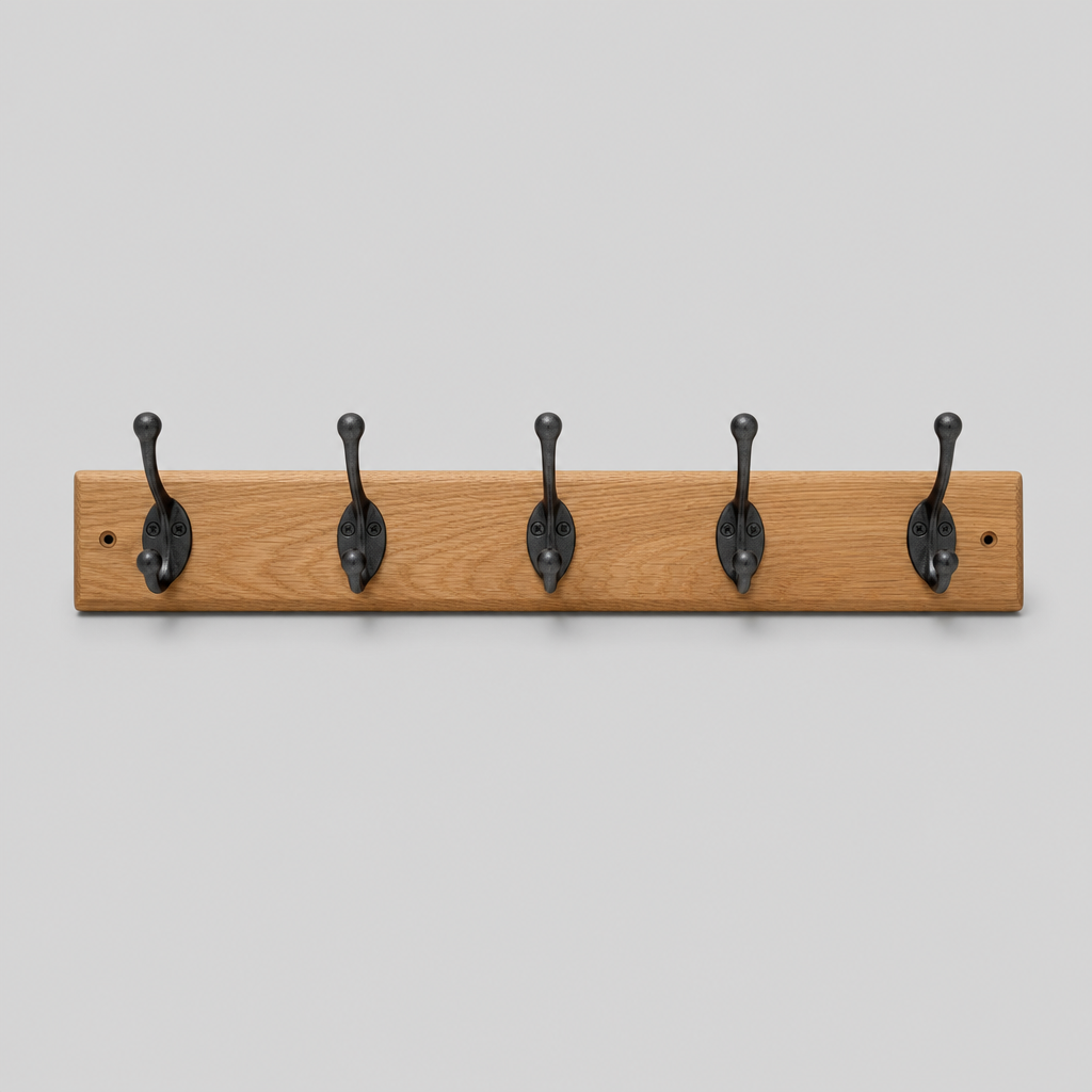 Solid Wood Coat Hook Rail