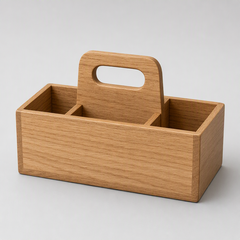 Wooden Desk Caddy with Handle