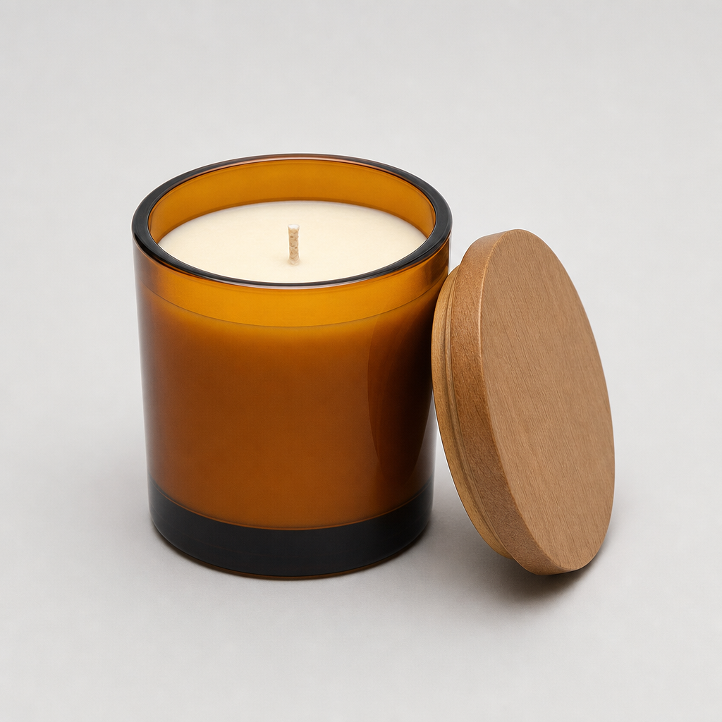 Hand Poured Soy Candle in Amber Glass