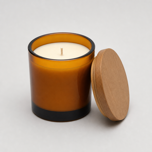 Hand Poured Soy Candle in Amber Glass